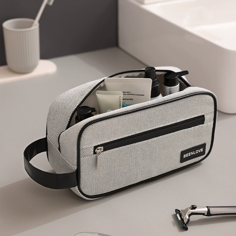 Хлопковая дорожная сумка, organizer bag, вместительная косметичка с ручкой
