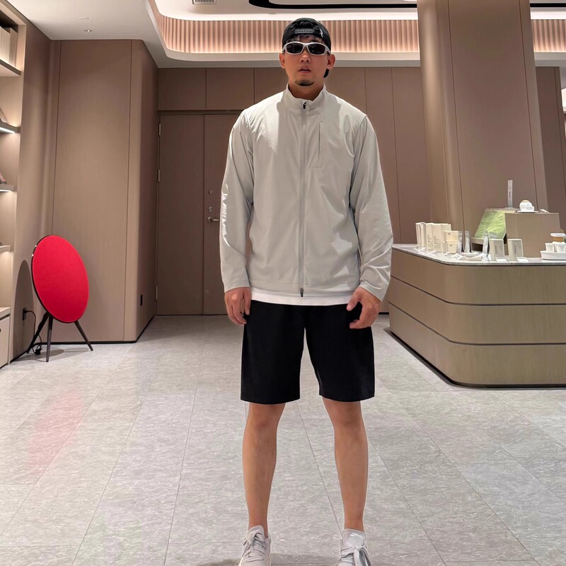 Ice-Feel Quick-Drying Stand-Up Collar Jacket Men's Summer American Functional Thin Sun Protection Clothing Outdoor Sports Cycling Top