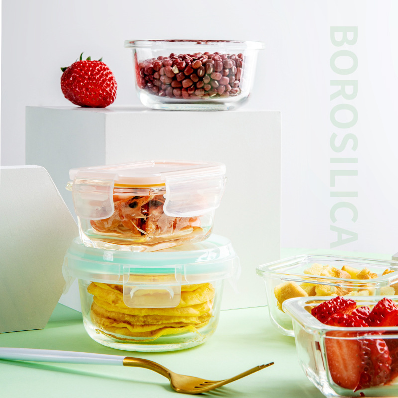 Baby Freezer Box Food Storage Box Glass Preservation Bowl Steamed Cake Container Children's Baby Portable snack box