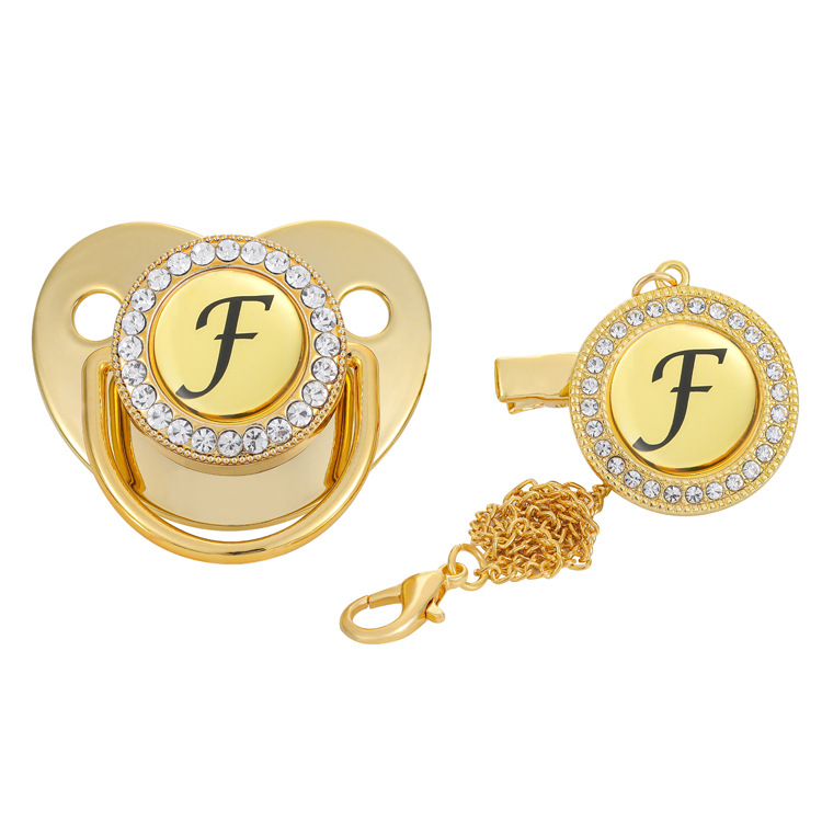Venta caliente transfronteriza bebé destete chupete Diamante de alta calidad Golden Baby Point Diamond comodidad jugar boca