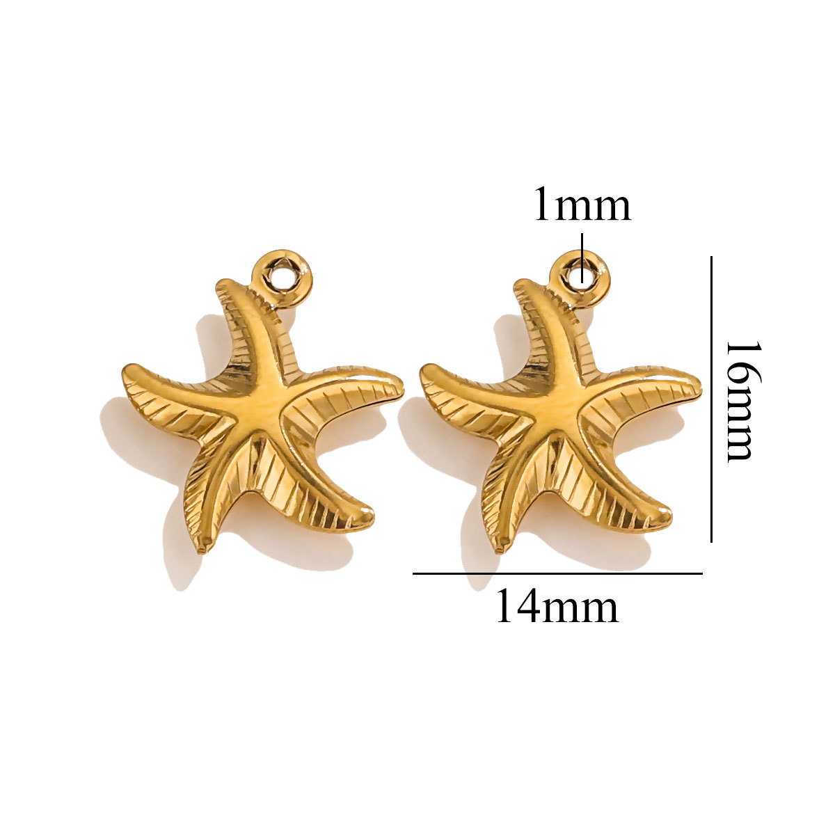 Conchas marinas transfronterizas de acero inoxidable chapado en oro 18K amor pequeño colgante pulsera joyería DIY colgante hecho a mano al por mayor