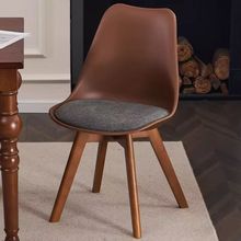 实木布艺家用餐椅靠背椅卧室电脑椅化妆椅简约北欧风洽谈会议椅无