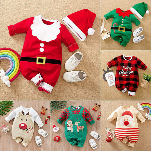 Christmas baby onesie, baby clothes, newborn, autumn and winter, long-sleeved, Christmas baby clothes, cross-border
