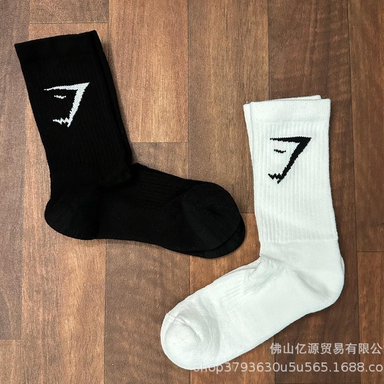 Gymshark シャークソックス純綿プロスポーツソックス男性と女性のトレーニング屋外フィットネスランニングソックスハイトップタオル底|undefined