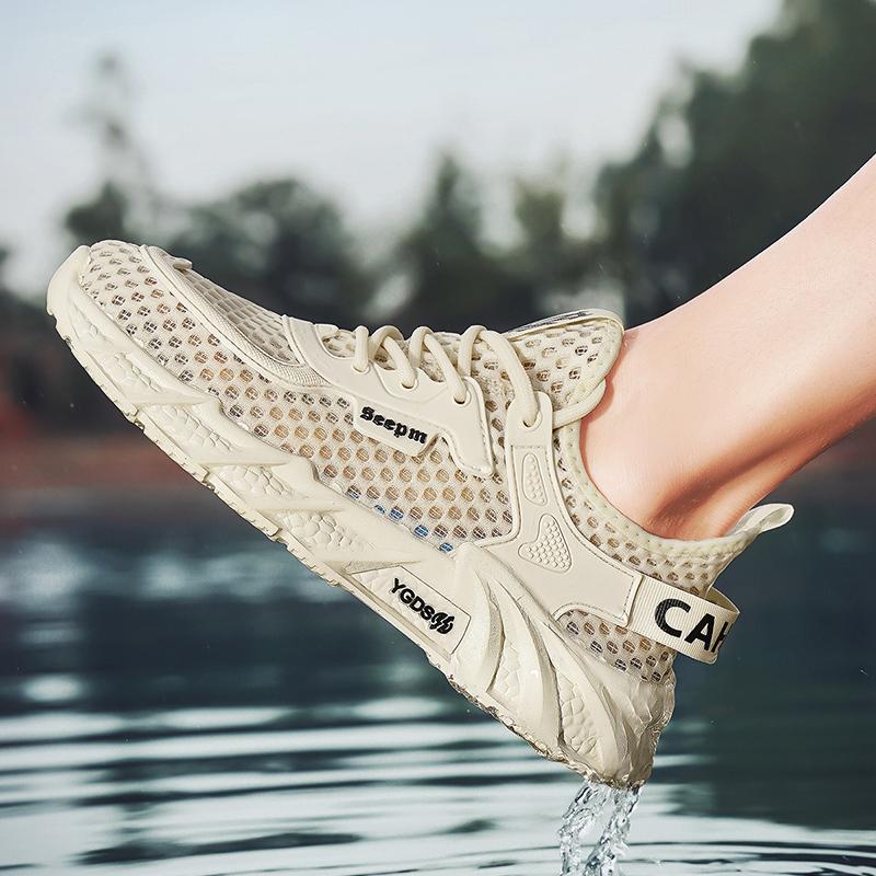 Nuevos zapatos de hombre de verano transpirables, zapatos deportivos casuales de moda, zapatos de malla transpirables de secado rápido, zapatos de moda ligeros y cómodos