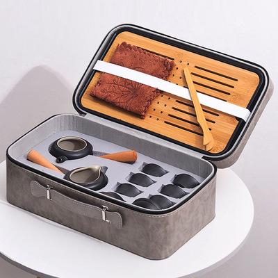 可定制LOGO整套黑陶便携式旅行功夫茶具套装茶壶茶盘茶杯商业礼品|ru