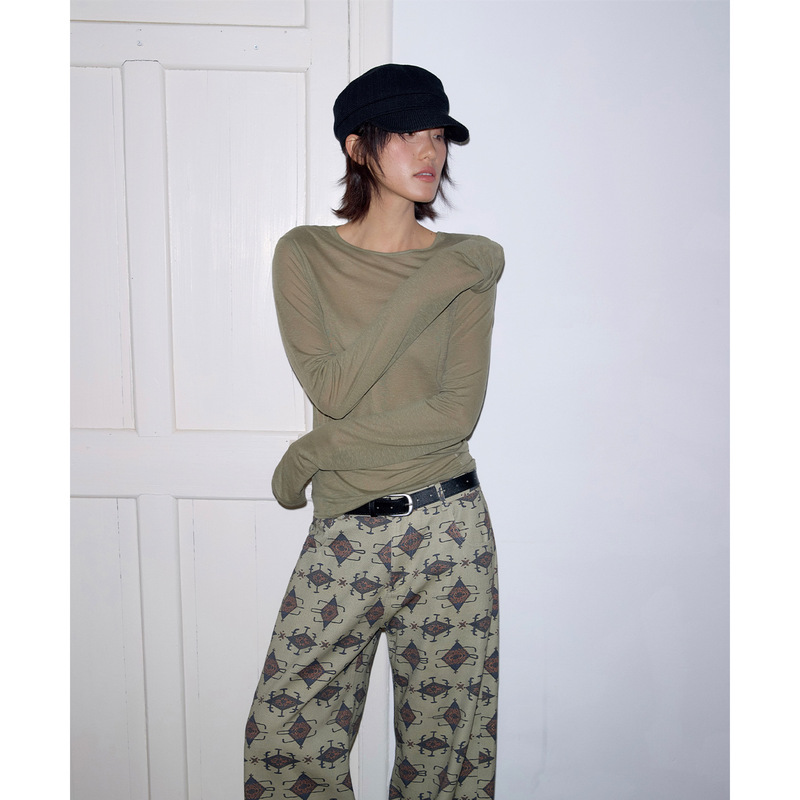 【30% off Special Offer No Returns】Unity Mode Tencel Linen Korean Style Hot Girl Style T-Shirt for Women 260089