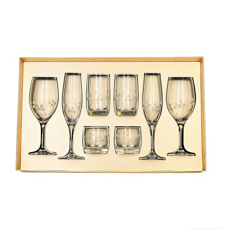 Caja de regalo de taza de vino, taza de champagne, regalo de negocios de lujo ligero, logotipo exclusivo personalizado, regalo de alquiler.