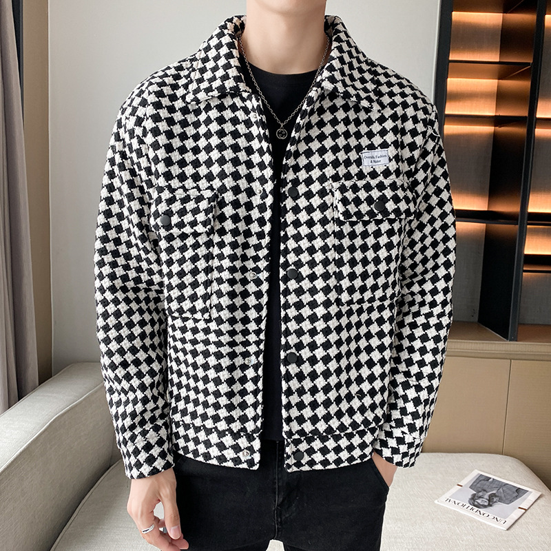 Nuovo casual 2023 per la versione coreana, e bel top da uomo, abbigliamento autunnale alla moda, indossando una giacca con risvolto_voghion.com