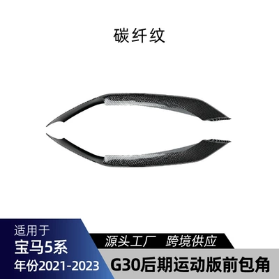 Big Surrounded | Lip, Rear Wing Modification Parts - g30-g31-late-front-corners-carbon-fiber-pattern-2021-2023