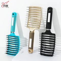 Wholesale Boar Bristle Big Curve Comb Loose Style Comb Men's Oil Hair Comb Arc Hollow Beauty Hair Comb Ribs Comb