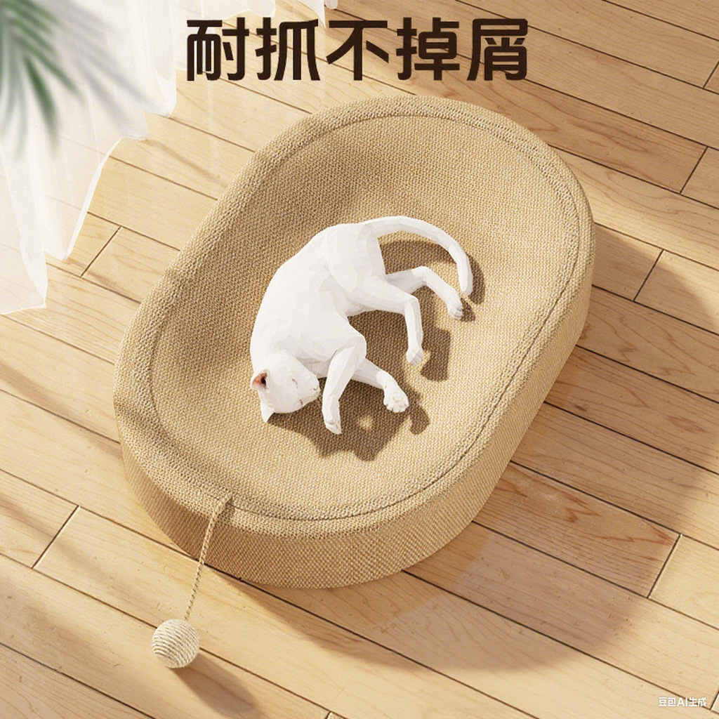Placa de agarre para gatos de sisal, nido para gatos, resistente al desgaste, sin caspa, resistente al agarre, cuerda de cáñamo, tabla de agarre para gatos integrada, dispositivo de molienda de garras grandes, suministros para gatos