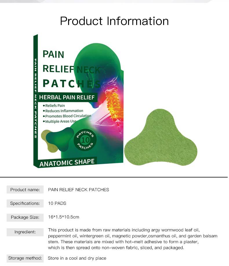 Mugwort Neck Patches Herbal Warming Neck Patch 10 Patches Per Box overview