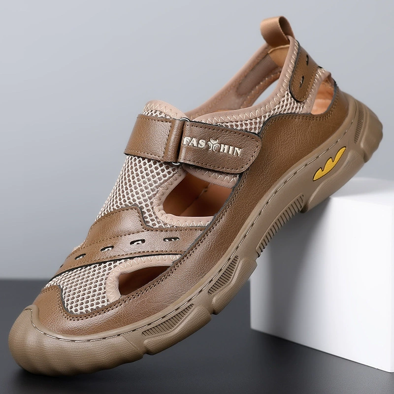 Мужские летние сандалии Croc 2025, открытые, для вождения, спортивные пляжные сандалии Baotou, дропшиппинг