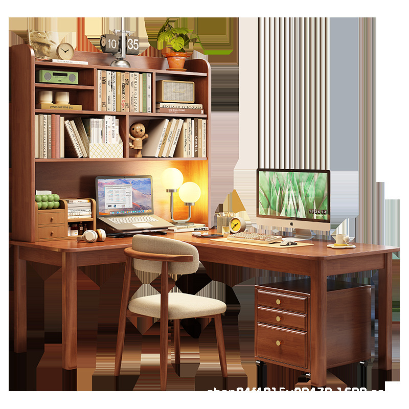 North American Solid Wood Desk, Writing Desk, Computer Desk, Bedroom Study Desk for Primary and Secondary School Students, Office Desk, All Solid Wood, Small Apartment
