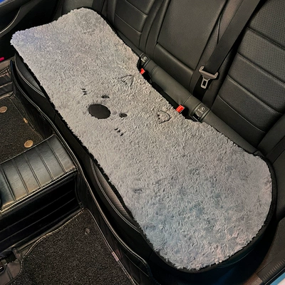 Seat cushion, seat cover – Breathable Seat Cushion - winter-plush-west-highland-cute-puppy-gray-rear-seat-cushion-leaflet-no-specifications