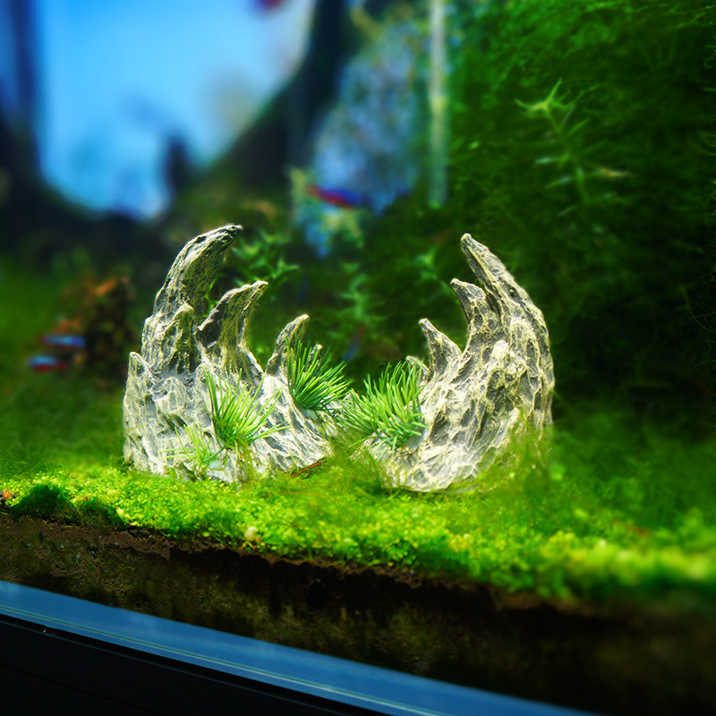 Nueva piedra decorativa simulada de dragón verde para paisajismo de cañón, adorno de rocalla, ornamentación de plantas acuáticas, hueso de dragón para acuario, venta al por mayor transfronteriza de gran demanda