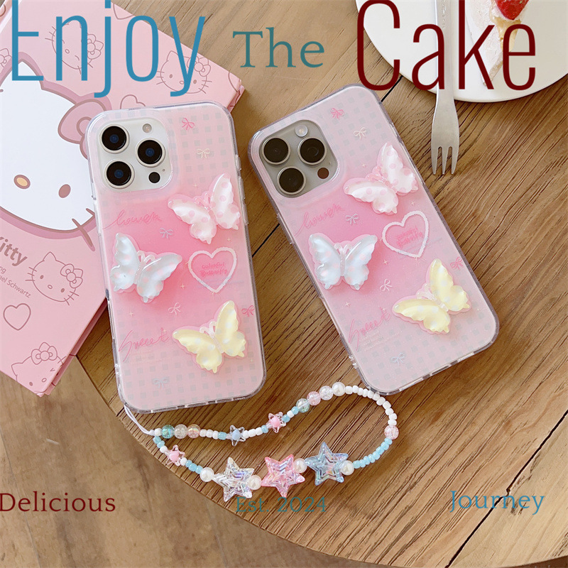 Girl ins brillo mariposa tridimensional para Apple 16pm funda para teléfono móvil iphone13/14 nuevo 15ProMax