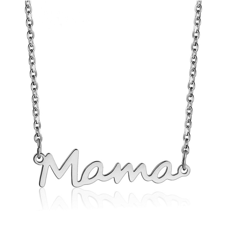 Simple Style Letter Titanium Steel Polishing Plating Mother'S Day Women's Pendant Necklace display picture 3