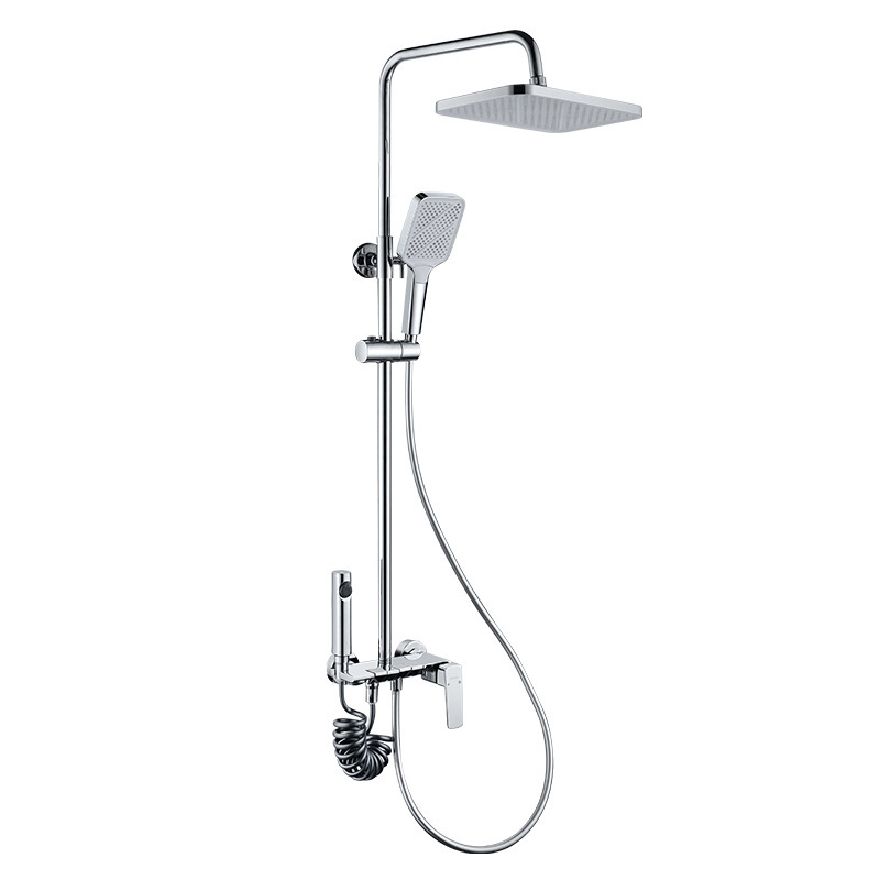 Cuatro funciones transfronterizas de gran tamaño conjunto de ducha de ducha de baño doméstico simple 59A latón frío y caliente compresión a prueba de explosiones