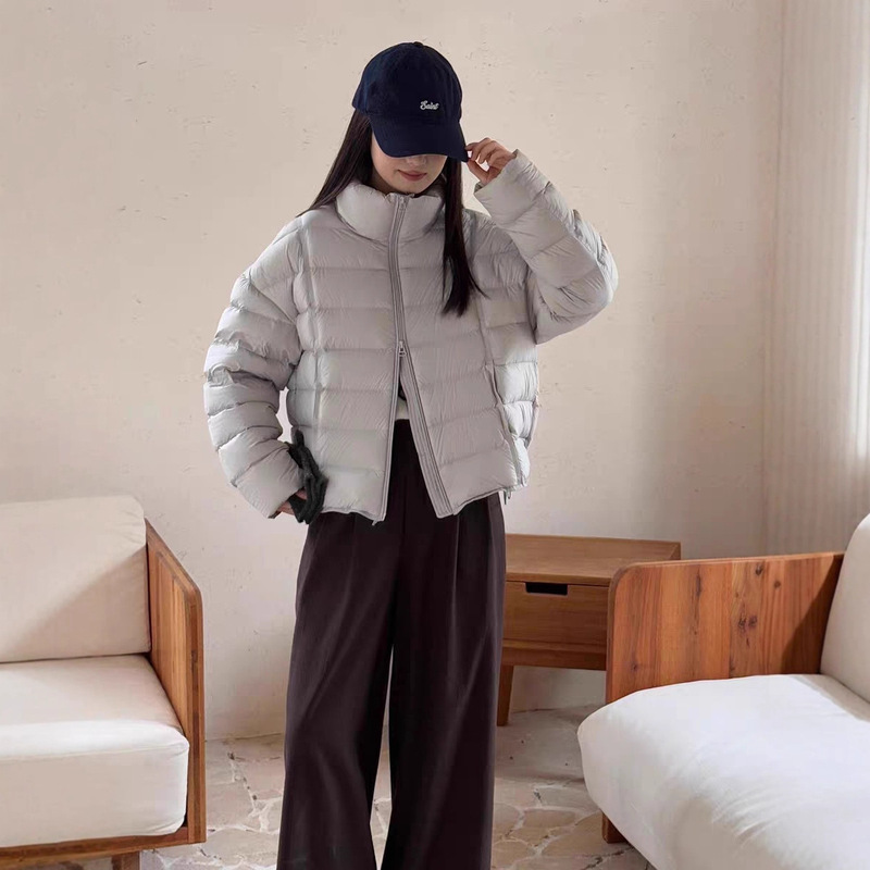 2025 Winter New 90 White Duck down Stand Collar Rib down Jacket Women's Casual Fashion Easiest for Match Lightweight down Jacket 2025 Winter New 90 White Duck down Stand Collar Rib down Jacket Women's Casual Fashion Easiest for Match Lightweight down Jacket