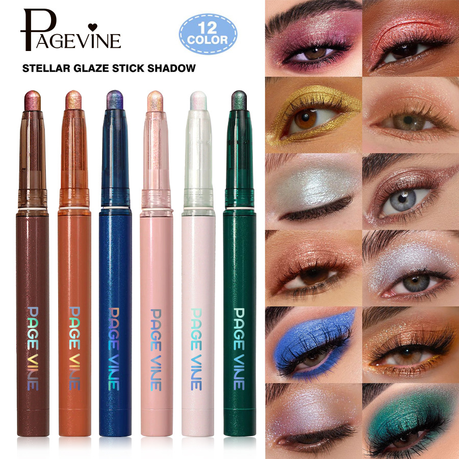 Maquillaje PAGE VINE, Iluminador en Barra, Sombra de Ojos en Barra Amazon TK Aegyo-sal, Sombra de Ojos en Lápiz de 12 Colores, Sombra de Ojos de Gran Marca