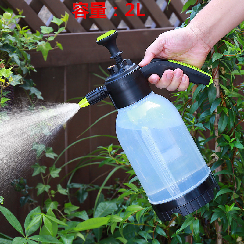 Regadera pulverizadora manual de 2L, alta presión, transparente, para jardinería y uso doméstico