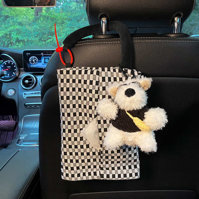 Caja de pañuelos para coche, dopamina, bolsa colgante de pañuelos para coche, caja de dibujo para coche, muñeca de almacenamiento de bolsa de pañuelos nueva 2024