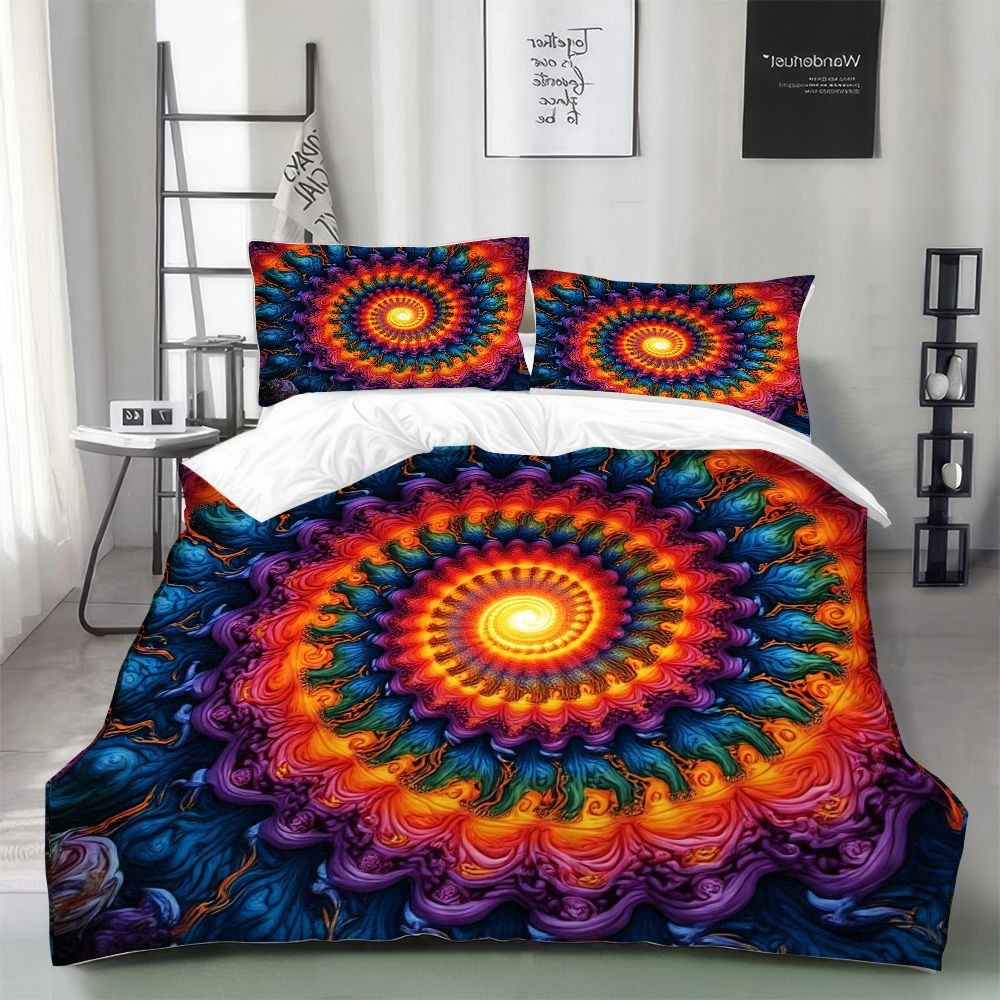 Transfronterizo textil para el hogar Mandala impresión digital quilt kit suave piel transpirable portador TEMU / JIT