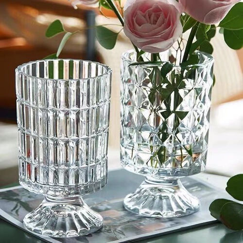 Tall small vase ins style glass vase flower arrangement water for living room hydroponic flowers dried flowers internet celebrity Nordic vase