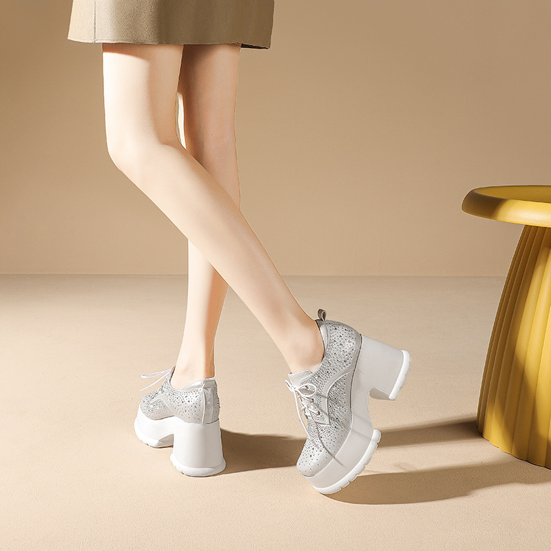 Giày cao gót nữ đế xuồng platform gót thô 10 cm — Màu đen chi tiết 2