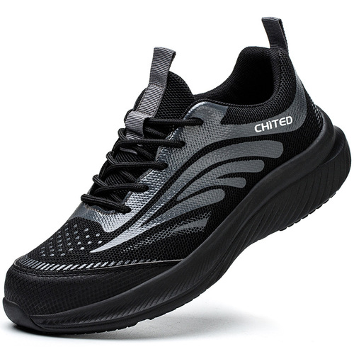 Women's wholesale labor protection shoes with high elastic EVA patch, breathable and comfortable safety shoes, steel toe, stab-proof and anti-slip work shoes