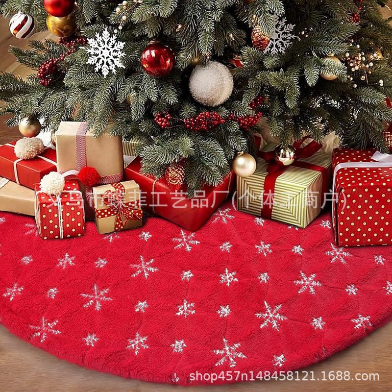 クリスマスクリスマスツリースカート白ぬいぐるみ刺繍ツリースカート真珠光沢のあるスノーフレークスパンコールクリスマスツリースカートクリスマスツリー装飾|undefined