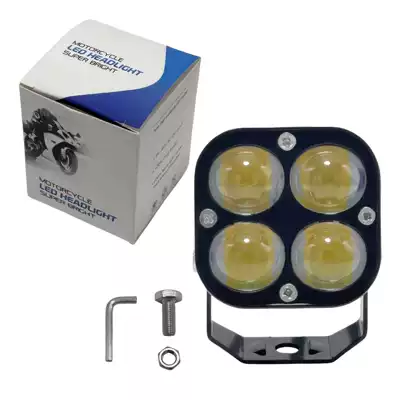Car Led Work Light 2.5-Inch 4Led Mini Four-Leaf Clover White and Yellow Two-Color Off-Road Spotlight Motorcycle Headlight (İşçi projektorları) - mini-four-leaf-clover
