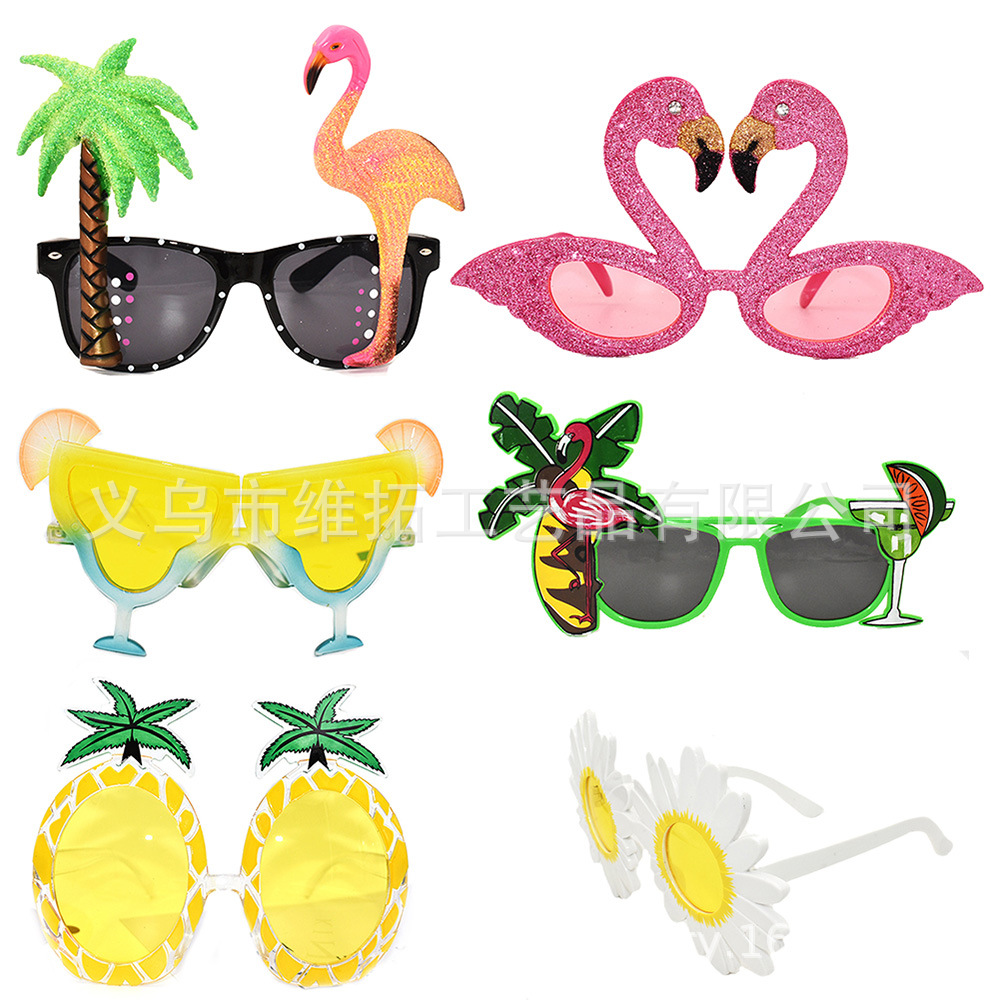 Hawaiian gafas set de vacaciones de playa gafas de fiesta tazas de cerveza gafas de piña flamenco