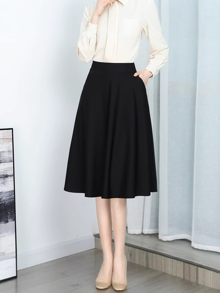 Autumn elastic pleated skirt solar-powered