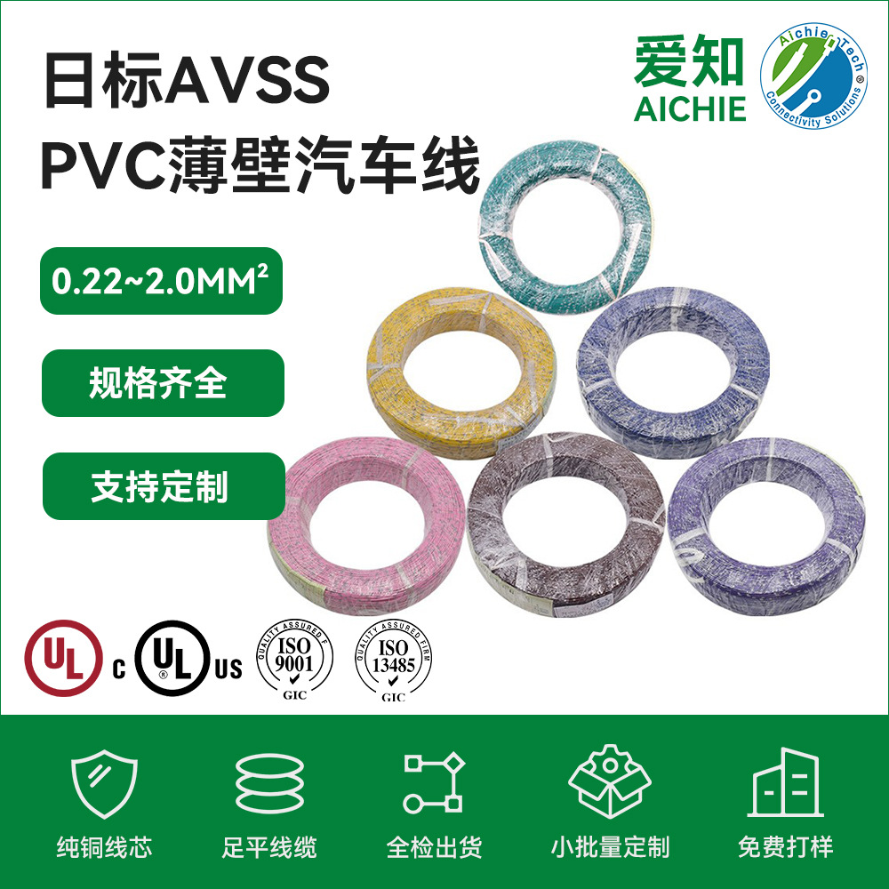 日标汽车0.3平方AVSS喷环线 PVC绝缘低压薄壁 0.3平方AVSS汽车线