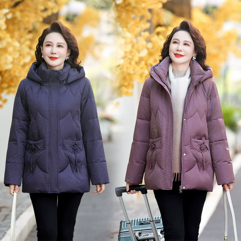 Зимний пуховик для мамы среднего возраста 50 лет 60 лет для женщин среднего и пожилого возраста осень и зима для бабушки толстые хлопчатобумажные куртки большой размер