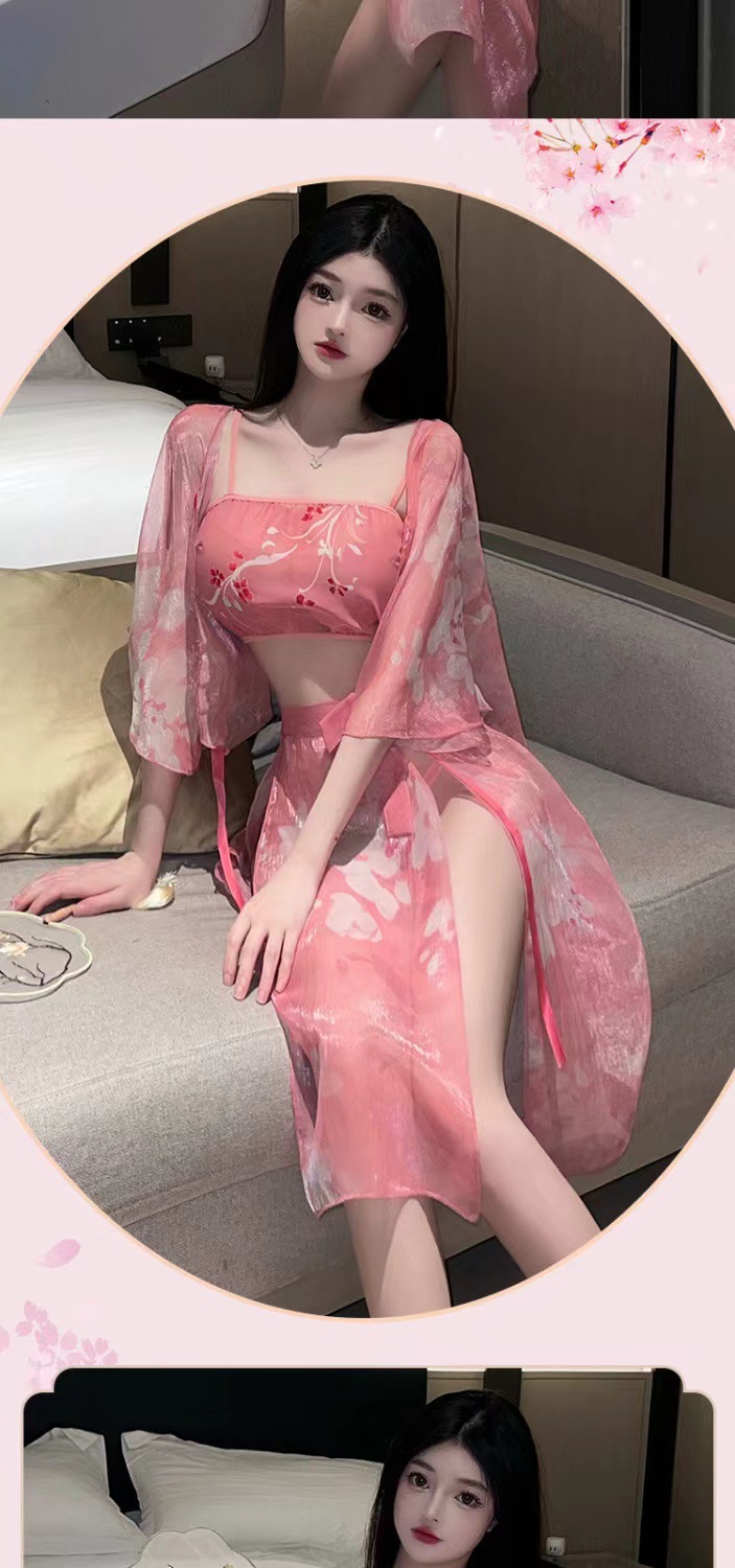 Retro Mesh Maid Roleplay Lingerie Set with Cape, Tube Top, Skirt and Panty — detail image 7