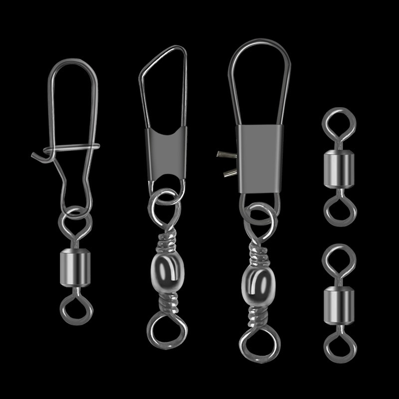 漁具美式八字環黑鎳黑亮色8字環釣魚轉環連接器漁具配件美式8字環