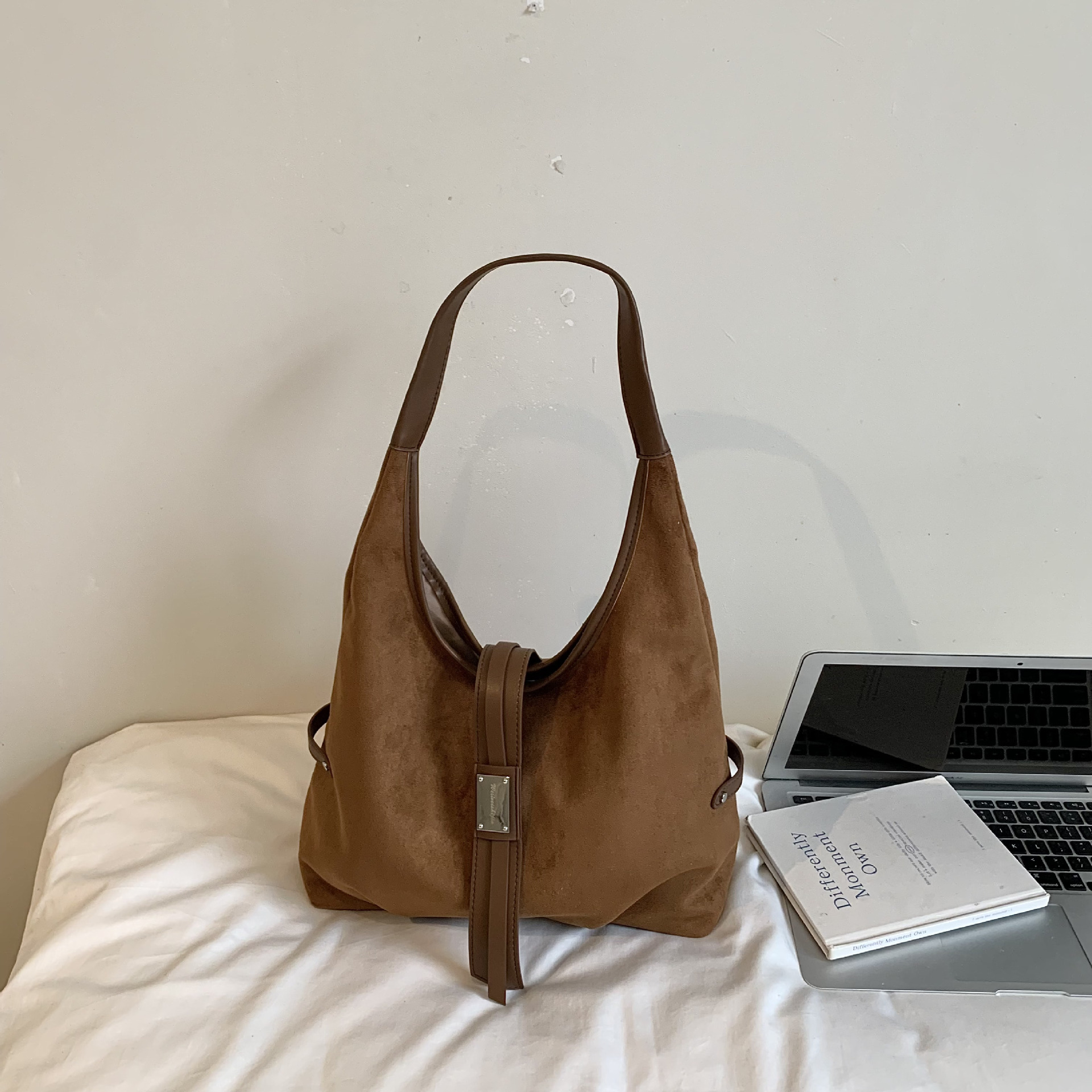 Bolso de Hombro Tote para Axila de Cuero PU con Cierre Magnético para Uso Diario