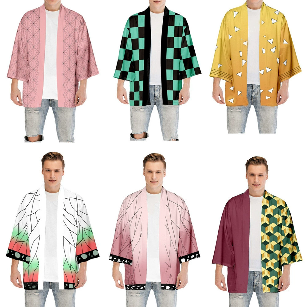 В наличии Ghost Blade кимоно Cospaly уголь Zhilang You Beans Demon Slayer такой же плащ детский