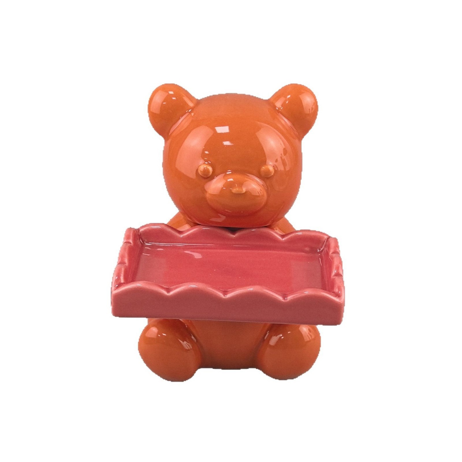 Bandeja de oso de cerámica, entrada de lujo ligera hecha a mano, decoración de oso, decoración de sala de estar de alta gama, transfronterizo