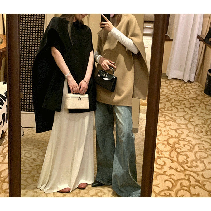 2024年のラシャのマントのショールの両面の毛のコートのコートの女性の秋冬の高級な顕貴の上着|undefined
