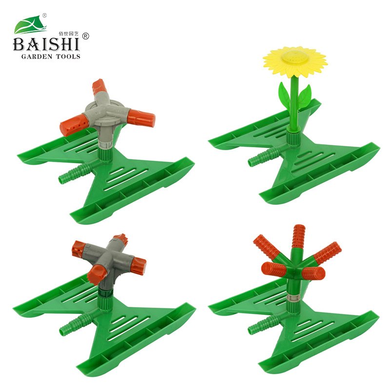 Baishi jardinería simple conexión de agua rociador de césped giratorio automático rociador de jardín giratorio de 360 grados al por mayor