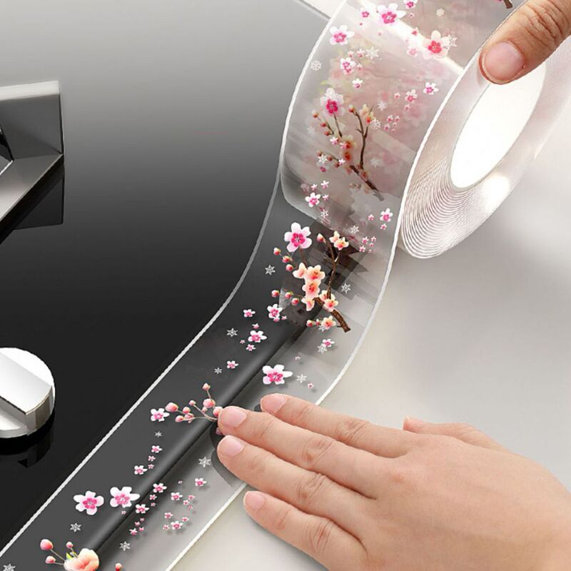 Pure transparent printing mildew-proof waterproof tape gap kitchen stove bathroom toilet wall corner waist line with beautiful stitching stickers