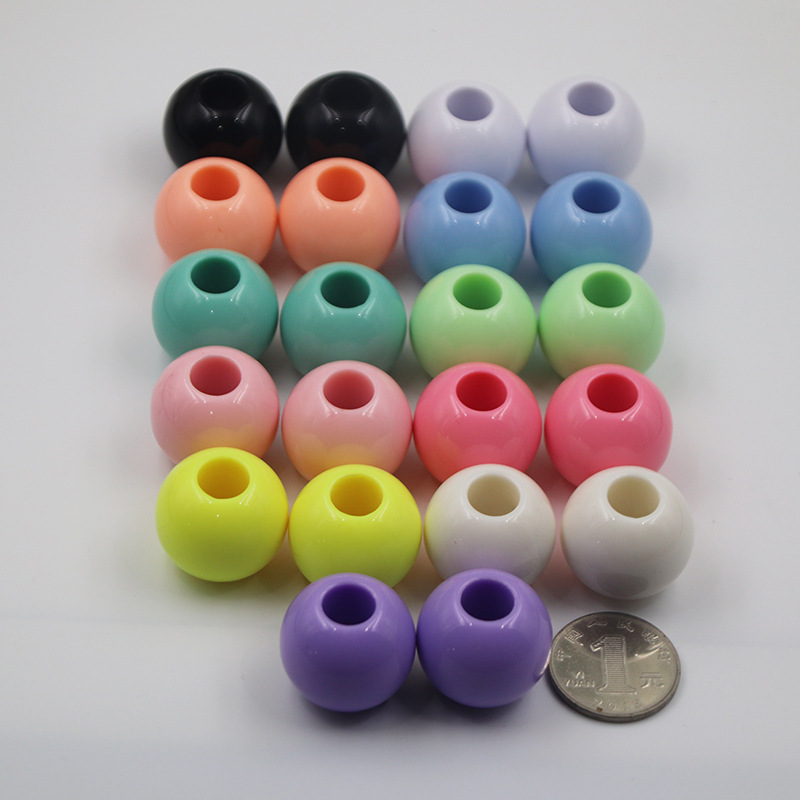 26mm acrylic large hole beads Macaron color beads DIY handmade beaded jewelry accessories luggage accessories