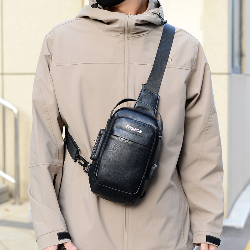 Bolso de pecho de hombre bolso de mochila anti-robo bloqueo contraseña mochila de hombro nuevo comercio exterior anti-droplets bolso móvil ligero al aire libre