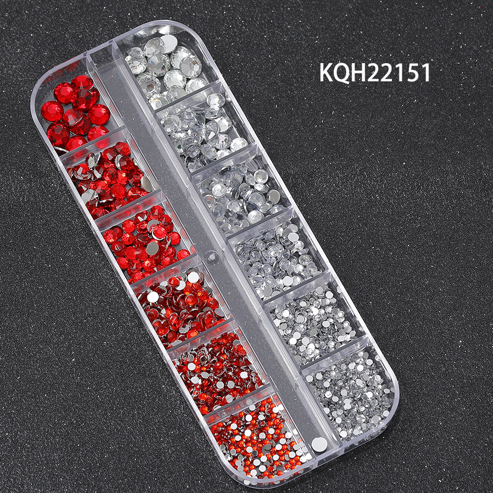 Joyas de uñas calientes transfronterizas ins12 rejilla amor estrella resina vidrio de forma especial diamante etiqueta de uñas diamante nail