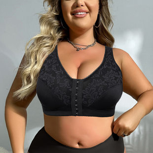 (Cross-border trading), (Wholesale), underwear, ultra thin lace wireless bra, plus size, front lock